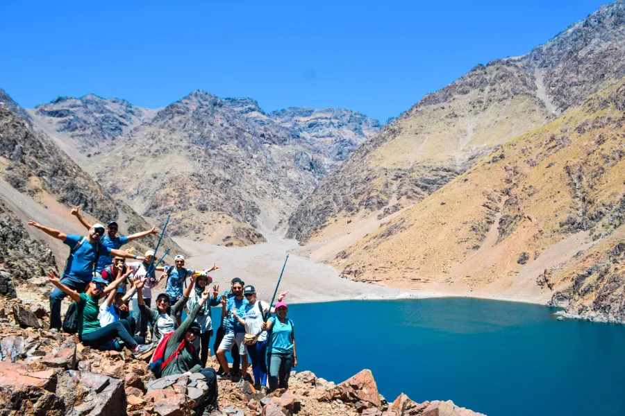 High Atlas trek scene on a guided Toubkal route, Morocco