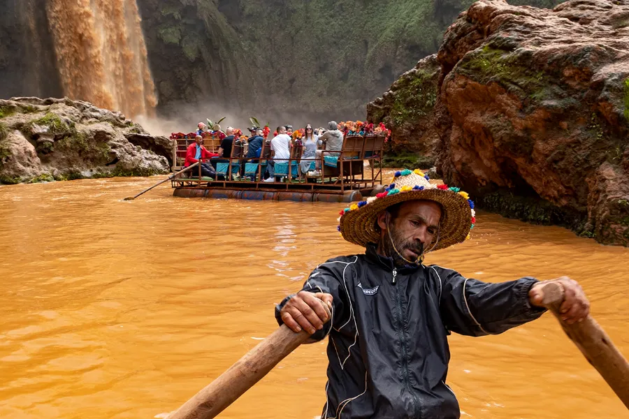 High Atlas trek scene on a guided Toubkal route, Morocco